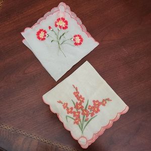 Vintage Women's Embroidered Handkerchiefs